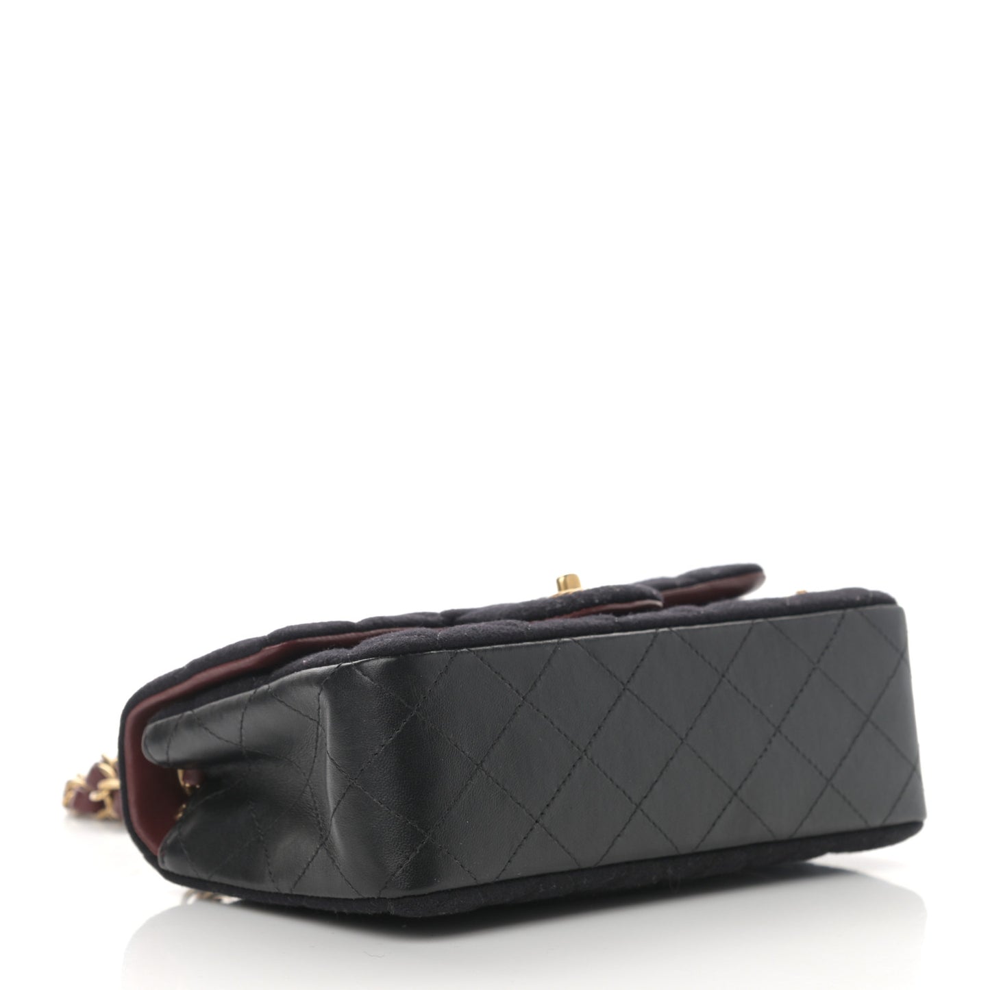 Felt Quilted Paris-Hamburg Charms Mini Rectangular Flap Dark Navy