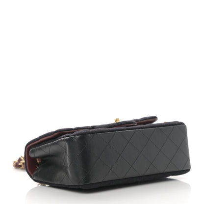 Chanel Felt Quilted Paris-Hamburg Charms Mini Rectangular Flap Dark Navy 3 of 12