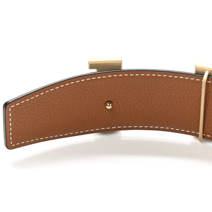 Hermes Tadelakt Togo 42mm Constance H Belt 110 Black Gold 4 of 6