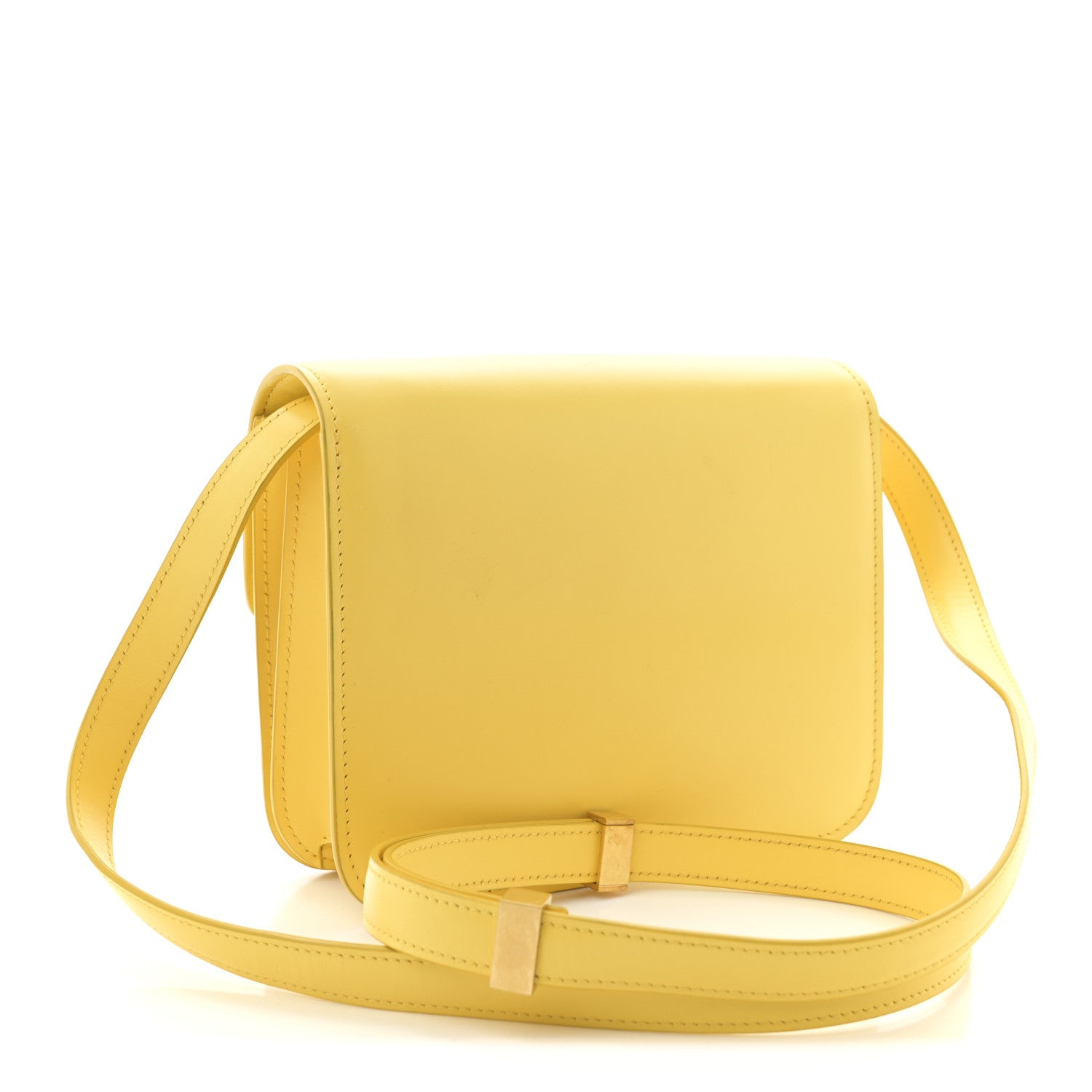 Celine Box Calfskin Teen Classic Box Flap Bag Yellow 1770149