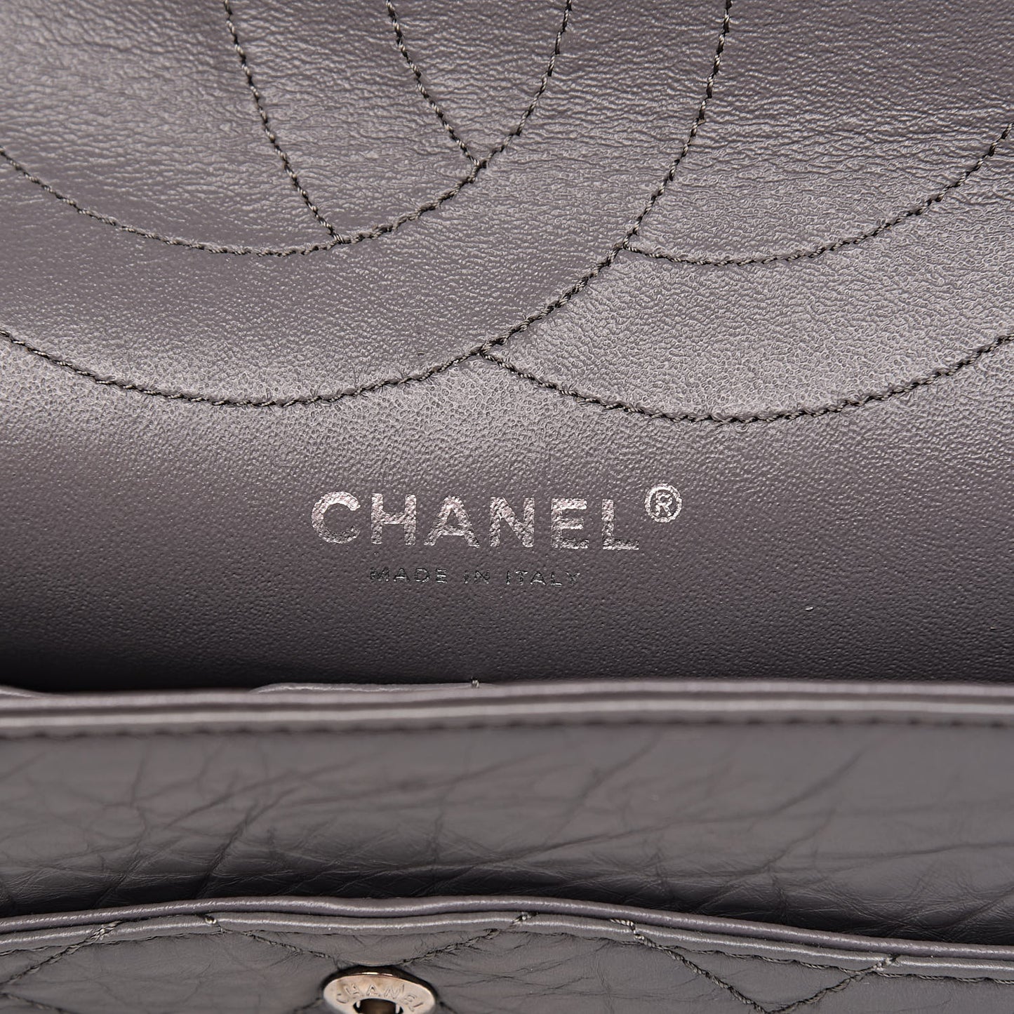 Aged Calfskin Quilted 2.55 Reissue 227 Flap Grey