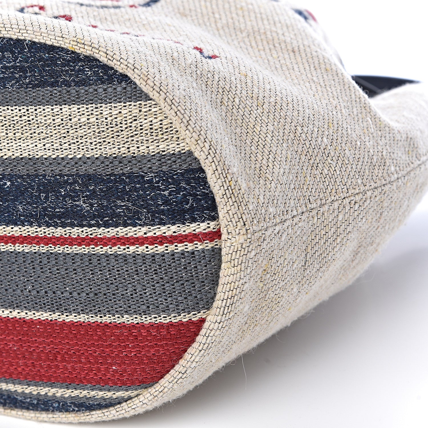 Chanel Striped Canvas Deauville Drawstring Bag Beige 12 of 12