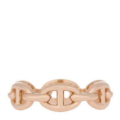 Hermes 18K Rose Gold PM Chaine d'Ancre Enchainee Ring 57 8 3 of 6