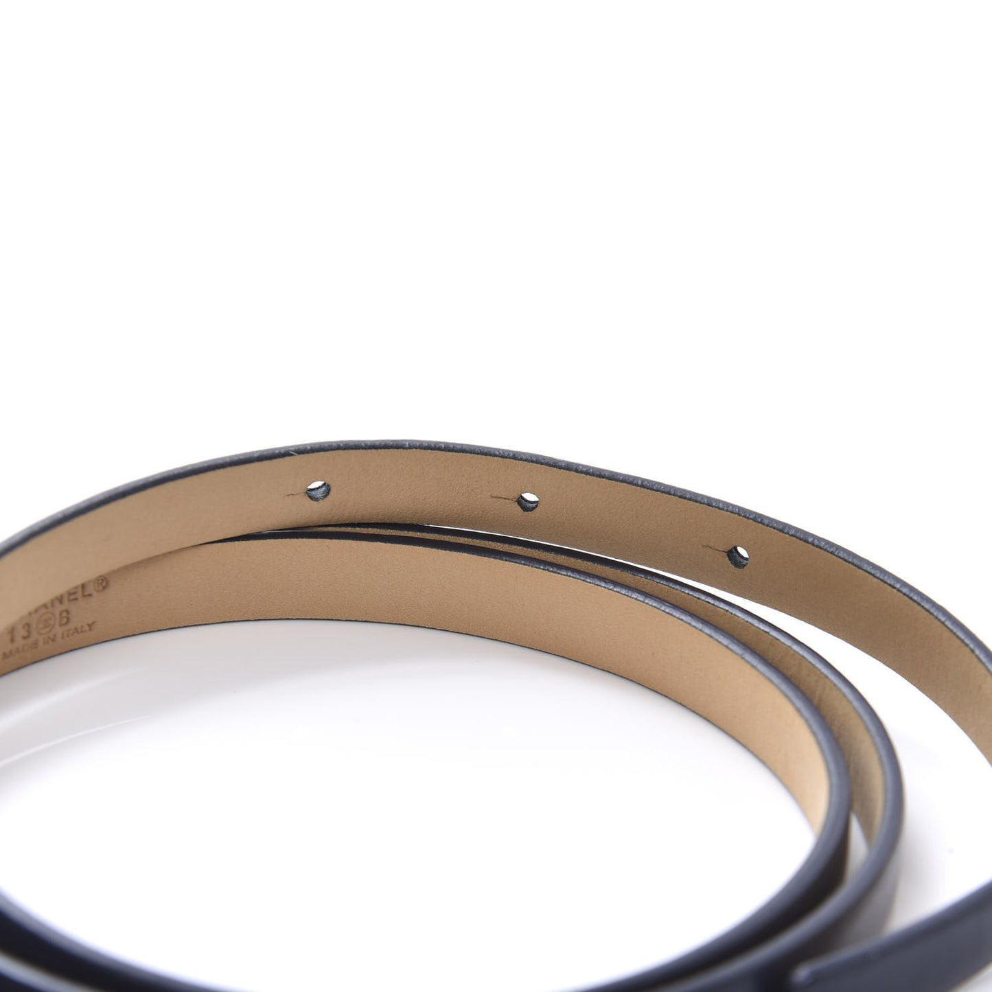 Calfskin Pearl CC Belt 85 34 Navy