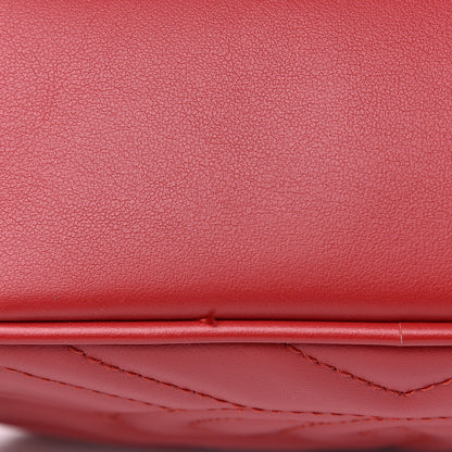 Gucci Calfskin Matelasse Mini GG Marmont Chain Shoulder Bag Hibiscus Red 11 of 11