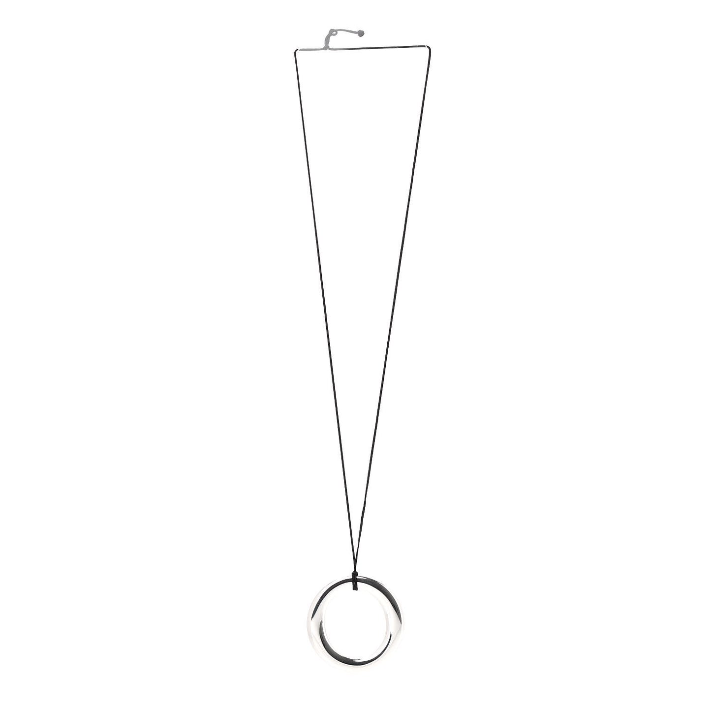 Sterling Silver Extra Large Elsa Peretti Sevillana Pendant Cord Necklace