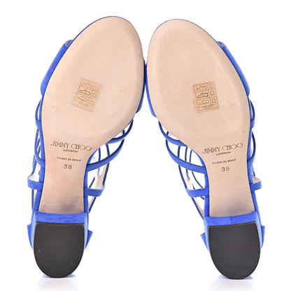 Jimmy Choo Suede Ren 35 Sandals 38 Cobalt 8 of 12