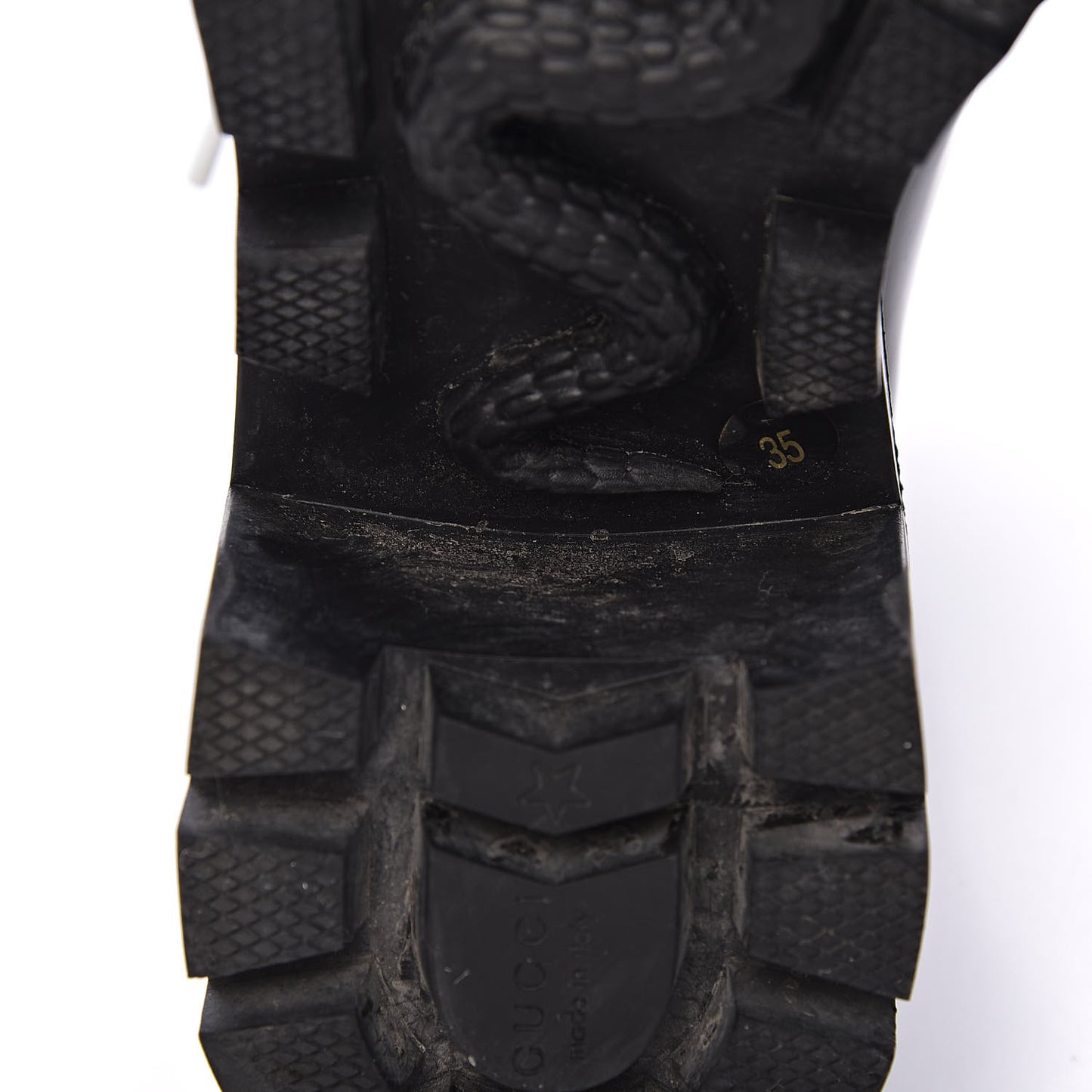 Calfskin Sylvie Web Lace Up Combat Boots 35 Black