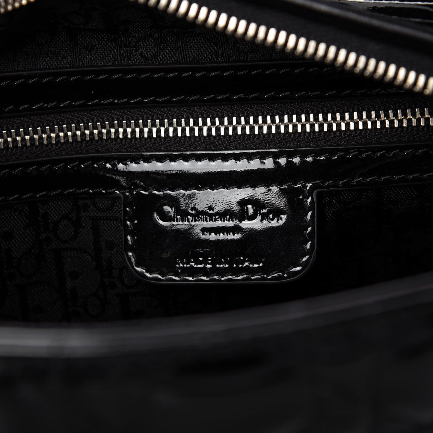 Patent Cannage Medium Lady Dior Black