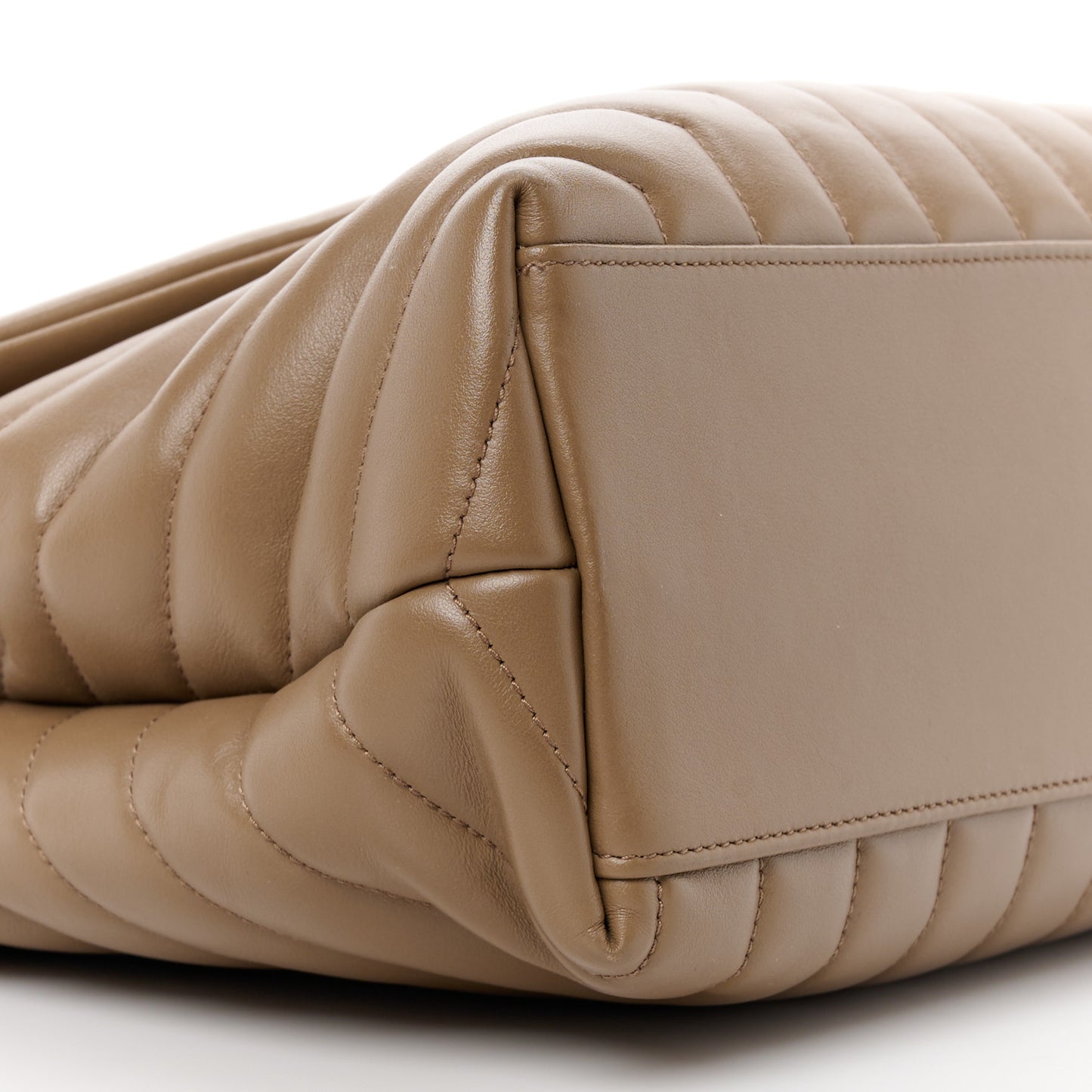 Calfskin Y Quilted Monogram Medium Loulou Chain Satchel Dark Beige