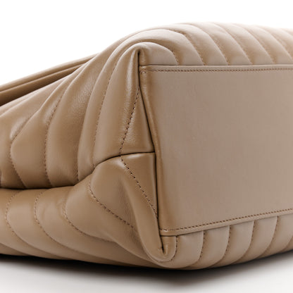 Saint Laurent Calfskin Y Quilted Monogram Medium Loulou Chain Satchel Dark Beige 10 of 11