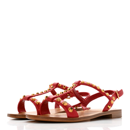 Prada Calfskin Studded Sandals 36 Rosso 3 of 8