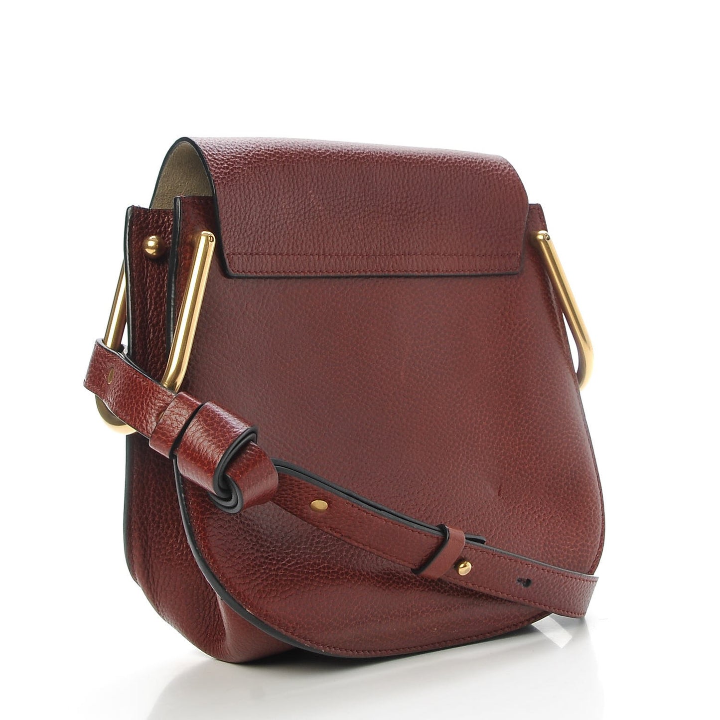 Grained Calfskin Small Hudson Tassel Shoulder Bag Sienna Red