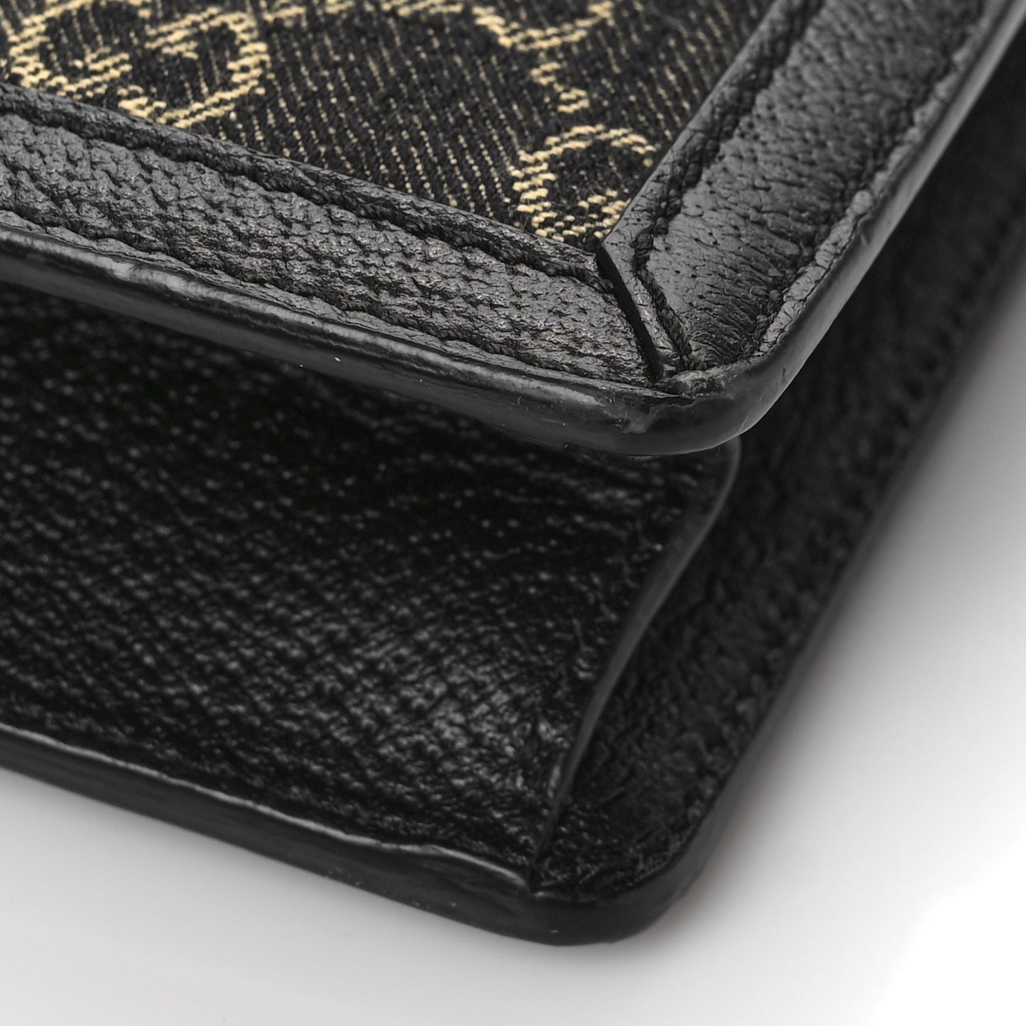 Jacquard Black Denim GG Monogram Textured Dollar Calfskin Small Dionysus Shoulder Bag Black Ivory