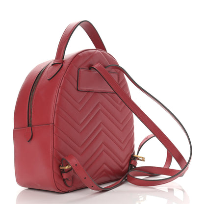 Gucci Calfskin Matelasse GG Marmont Dome Backpack Hibiscus Red 3 of 13