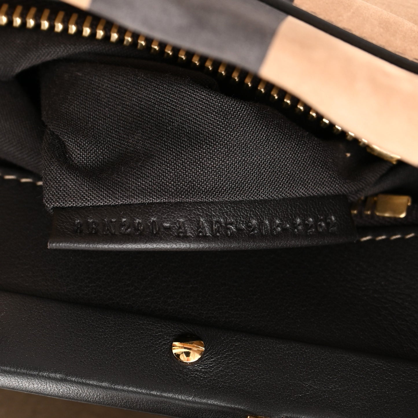 Vitello Nabuk Seta Pequin Medium Peekaboo Iconic Satchel Tobacco Moro Ebano