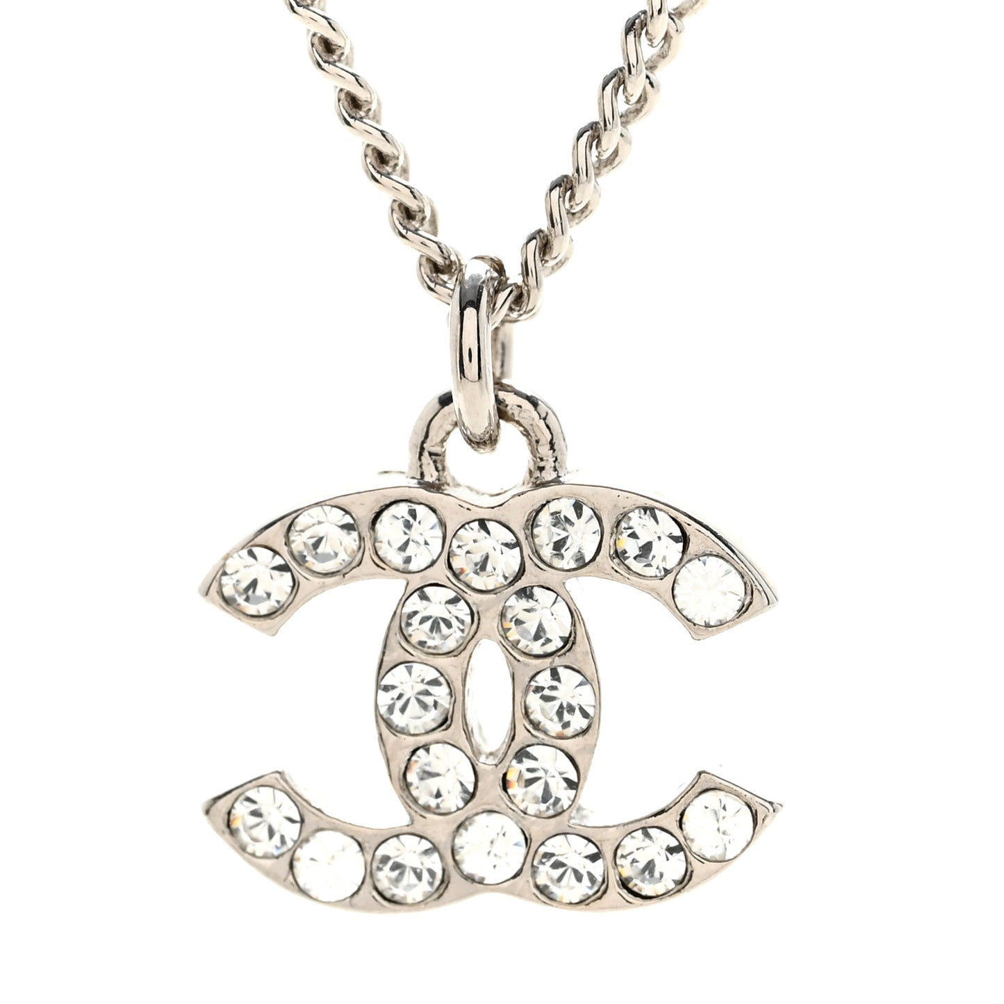 Crystal Timeless CC Necklace Silver