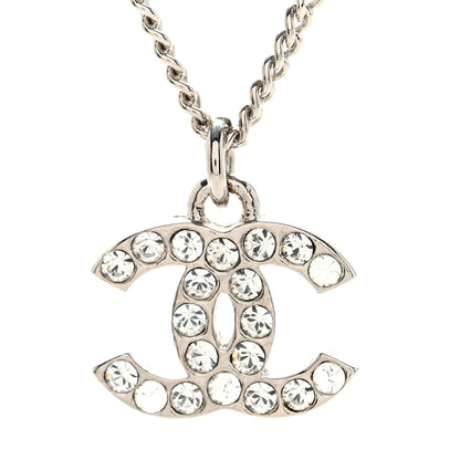 Chanel Crystal Timeless CC Necklace Silver 4 of 6