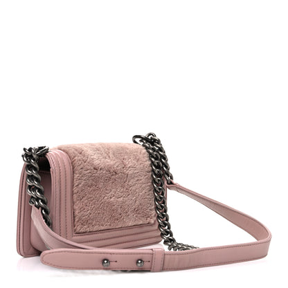 Chanel Fur Calfskin Small Boy Flap Pink 3 of 10