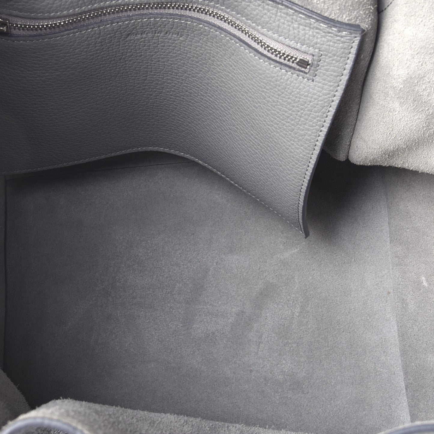 Supple Grained Calfskin Small Big Bag Grey