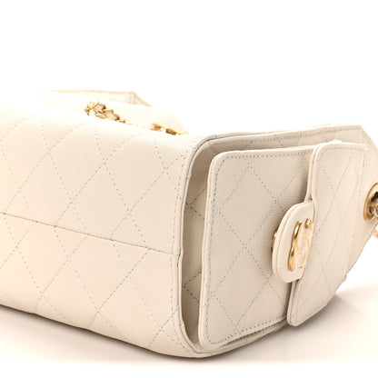 Chanel Caviar Quilted Mini Chanel 25 Handbag White 10 of 11