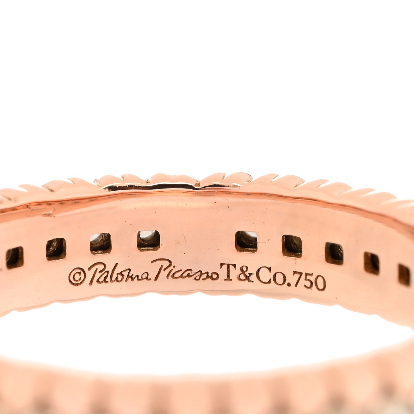18K Rose Gold Diamond Paloma Picasso Crown of Hearts Band Ring 56 7.5