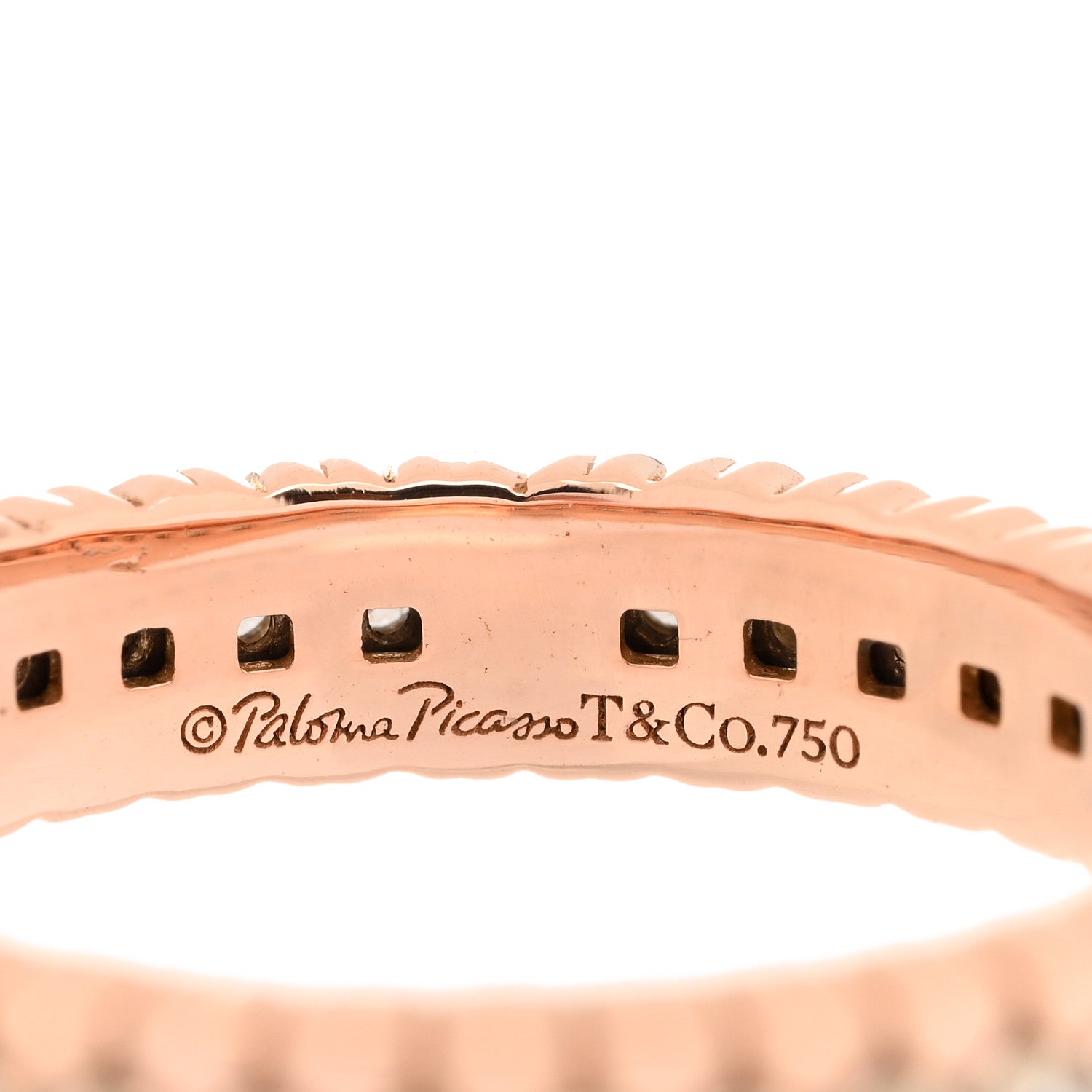 Tiffany 18K Rose Gold Diamond Paloma Picasso Crown of Hearts Band Ring 56 7.5 4 of 4