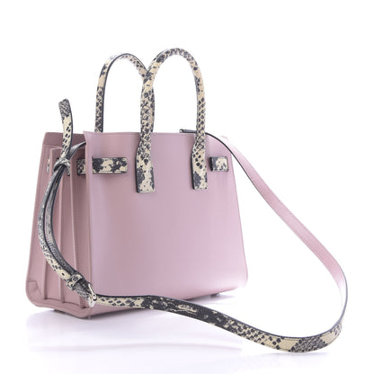 Saint Laurent Calfskin Embossed Python Baby Sac De Jour Powder Pink 3 of 13
