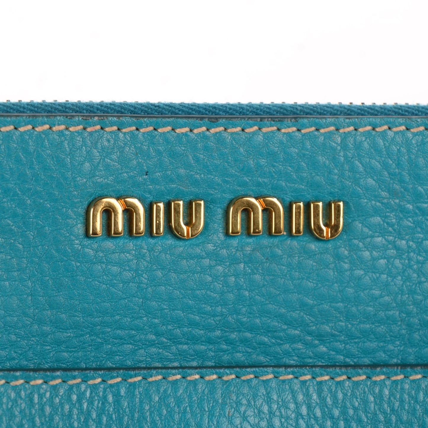 Grained Calfskin Clutch Turchese