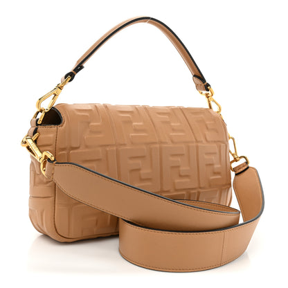 Fendi Nappa FF 1974 Embossed Baguette Miele Scuro 3 of 11