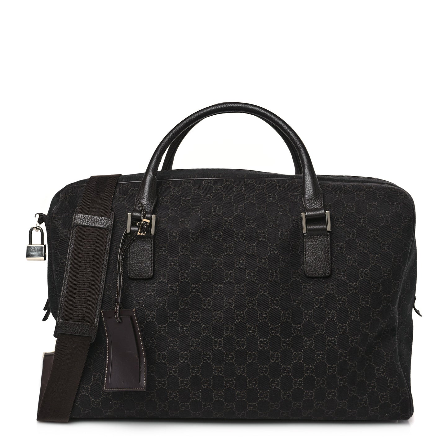 Denim Monogram Large Carry On Duffle Dark Brown