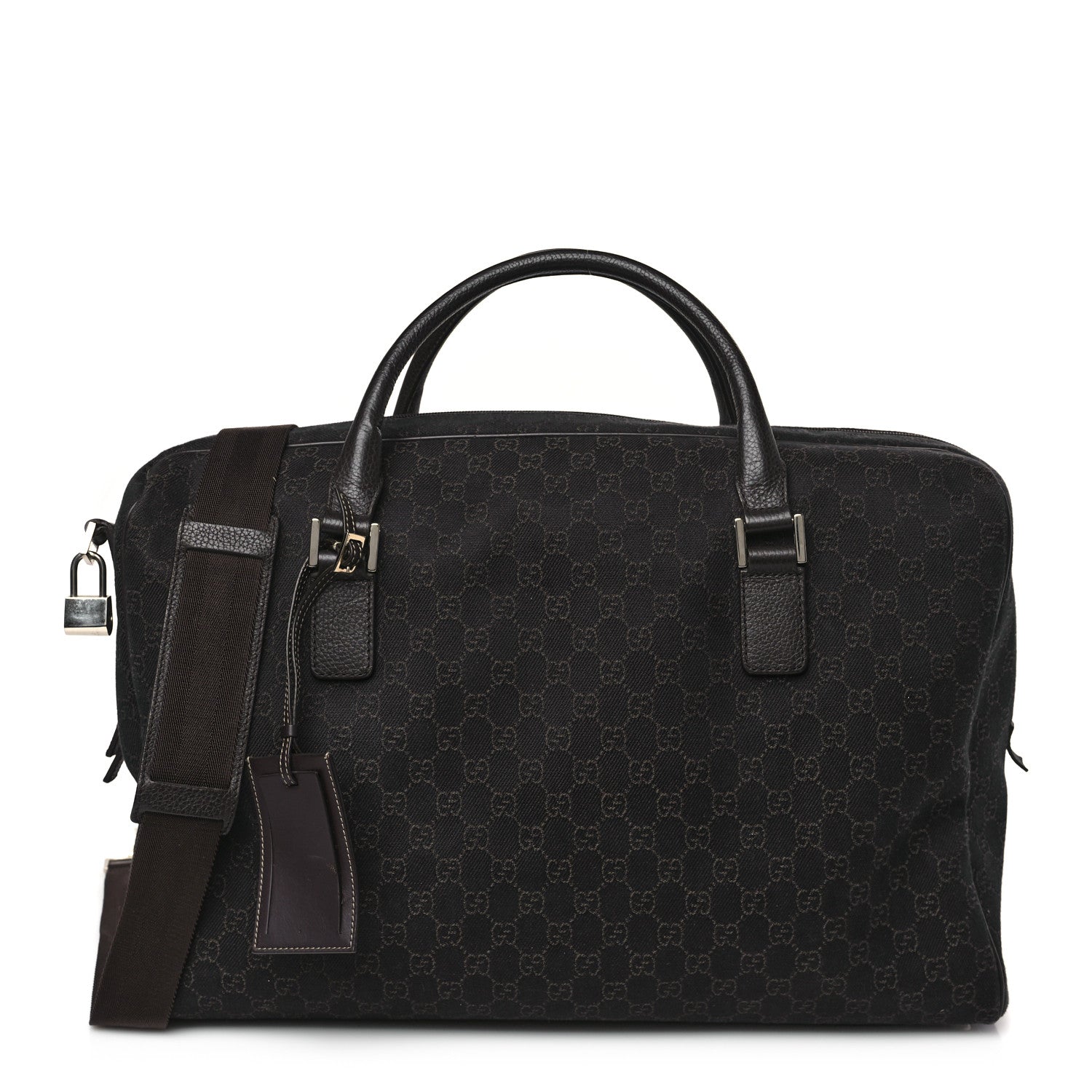 Gucci Denim Monogram Large Carry On Duffle Dark Brown 1 of 9