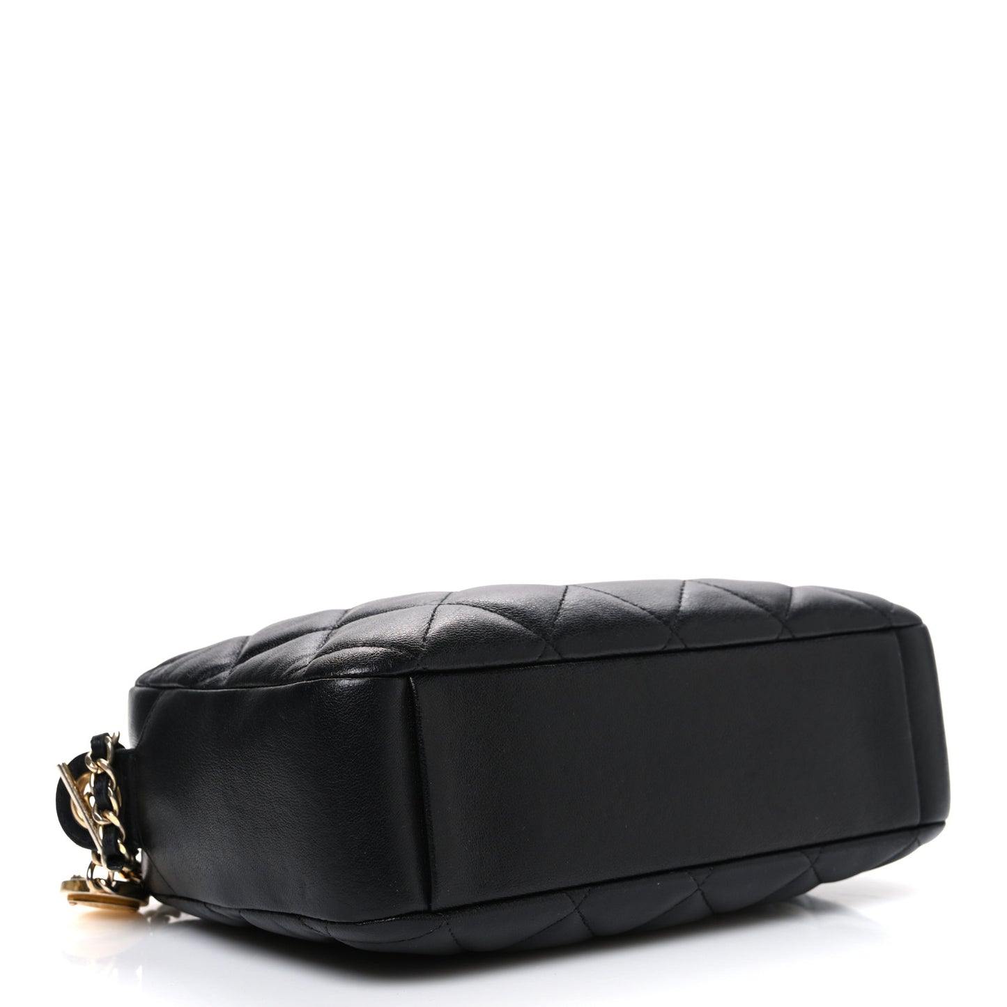 Lambskin Quilted Small Diamond CC Camera Case Black