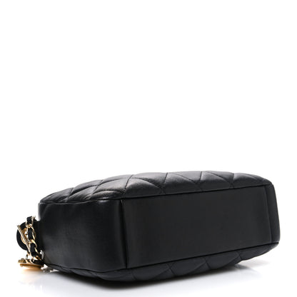 Chanel Lambskin Quilted Small Diamond CC Camera Case Black 4 of 9