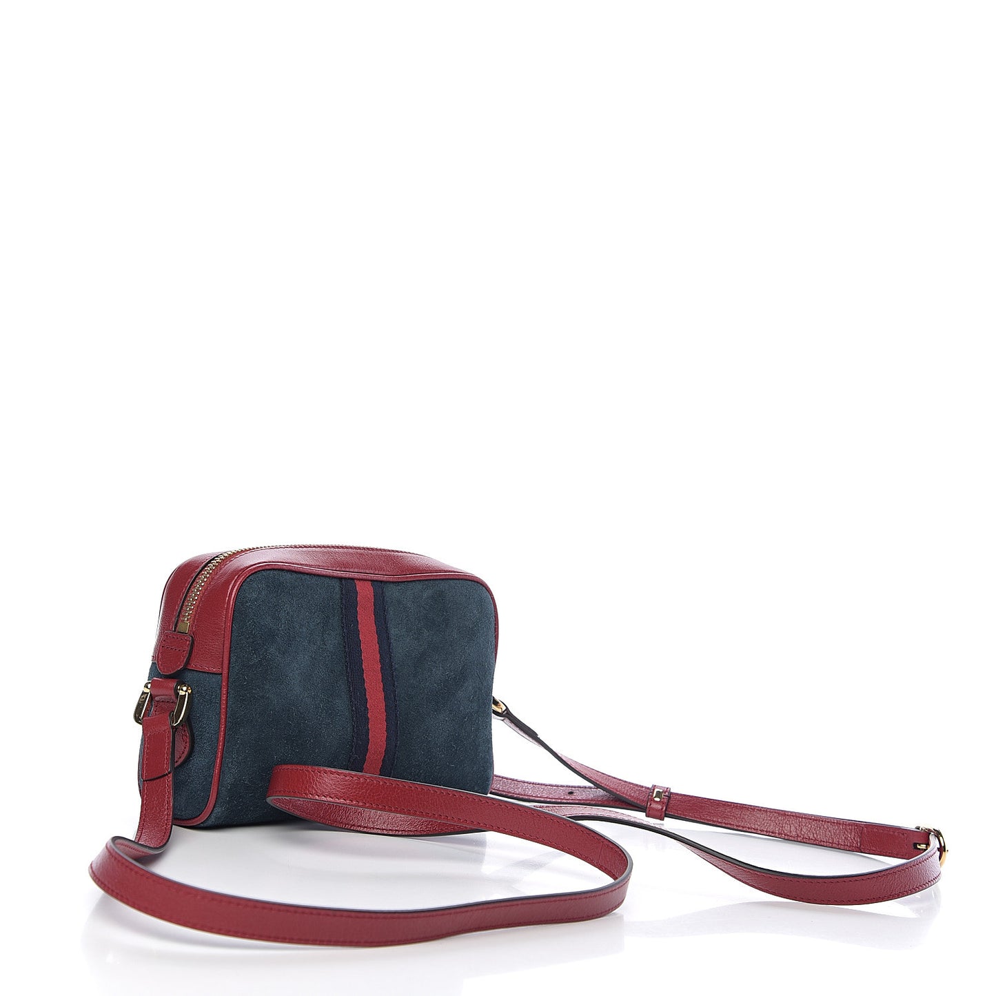 Suede Calfskin Web Mini Ophidia Shoulder Bag New Blue Romantic Cherry