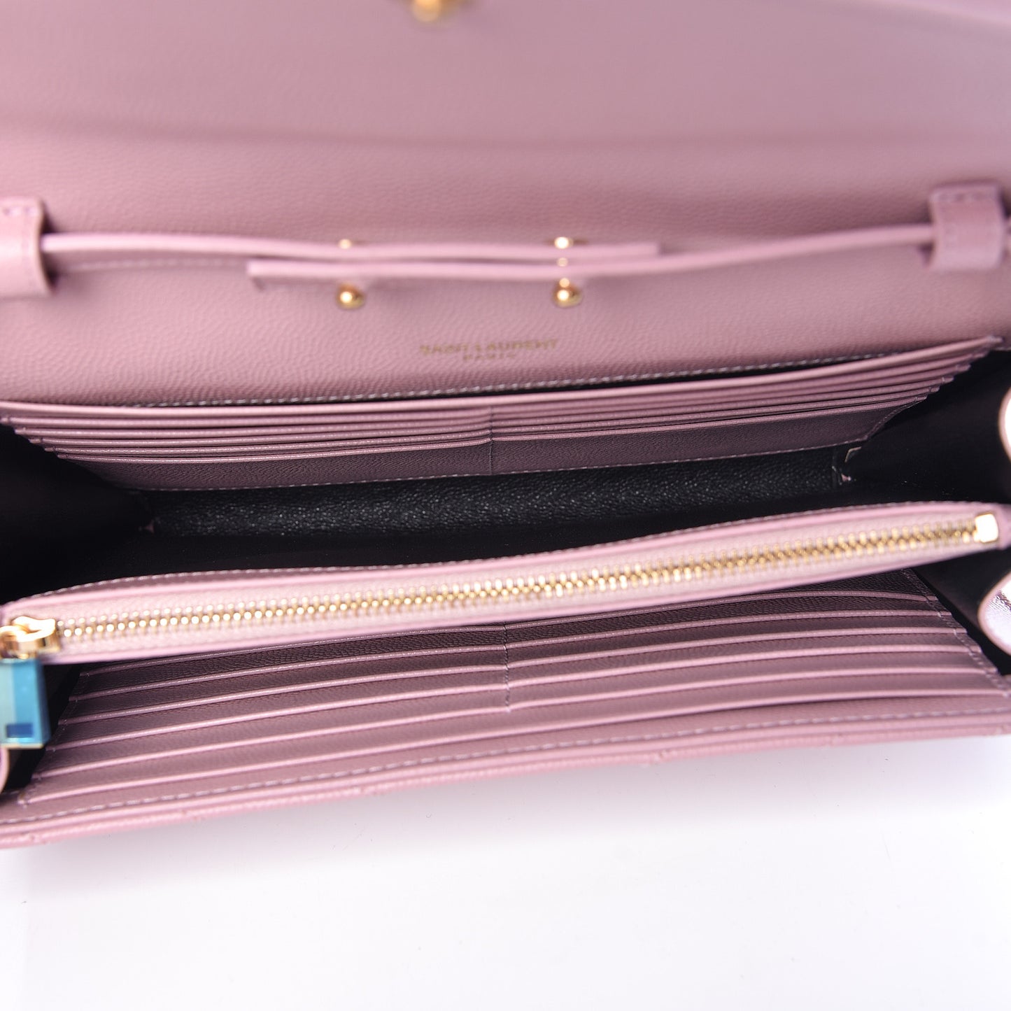 Grain De Poudre Matelasse Chevron Monogram Chain Wallet Tender Pink