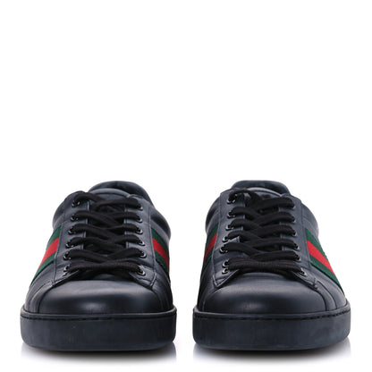 Gucci Miro Soft Calfskin Ayers Web Mens Ace Sneakers 10.5 Black Rosso 3 of 12
