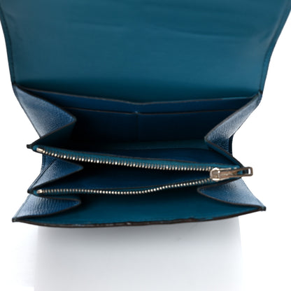 Hermes Epsom Constance Compact Passant Wallet Bleu Izmir 5 of 9