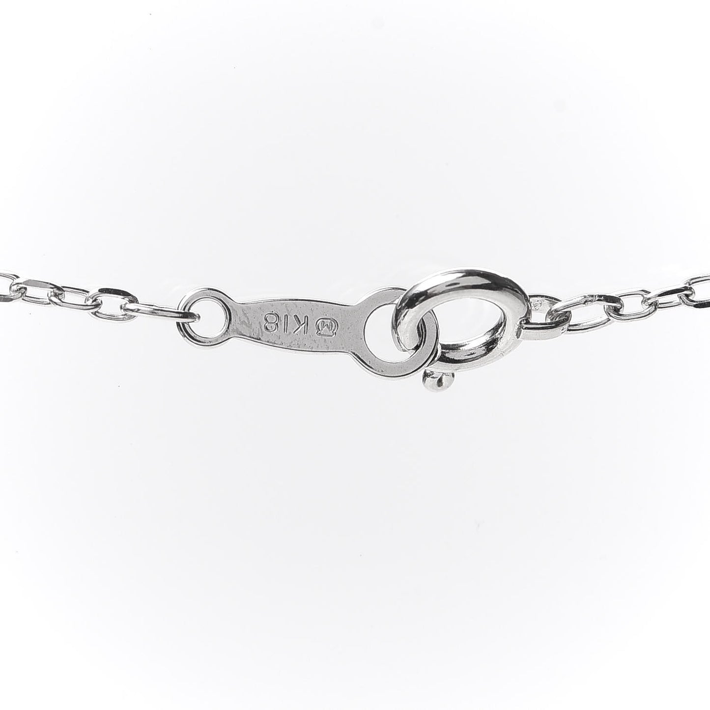 18K White Gold Diamond Akoya Pearl 6.5mm Drop Pendant Necklace