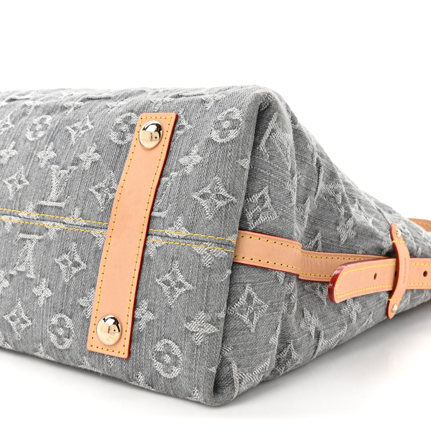 Monogram Denim CarryAll MM Washed Grey