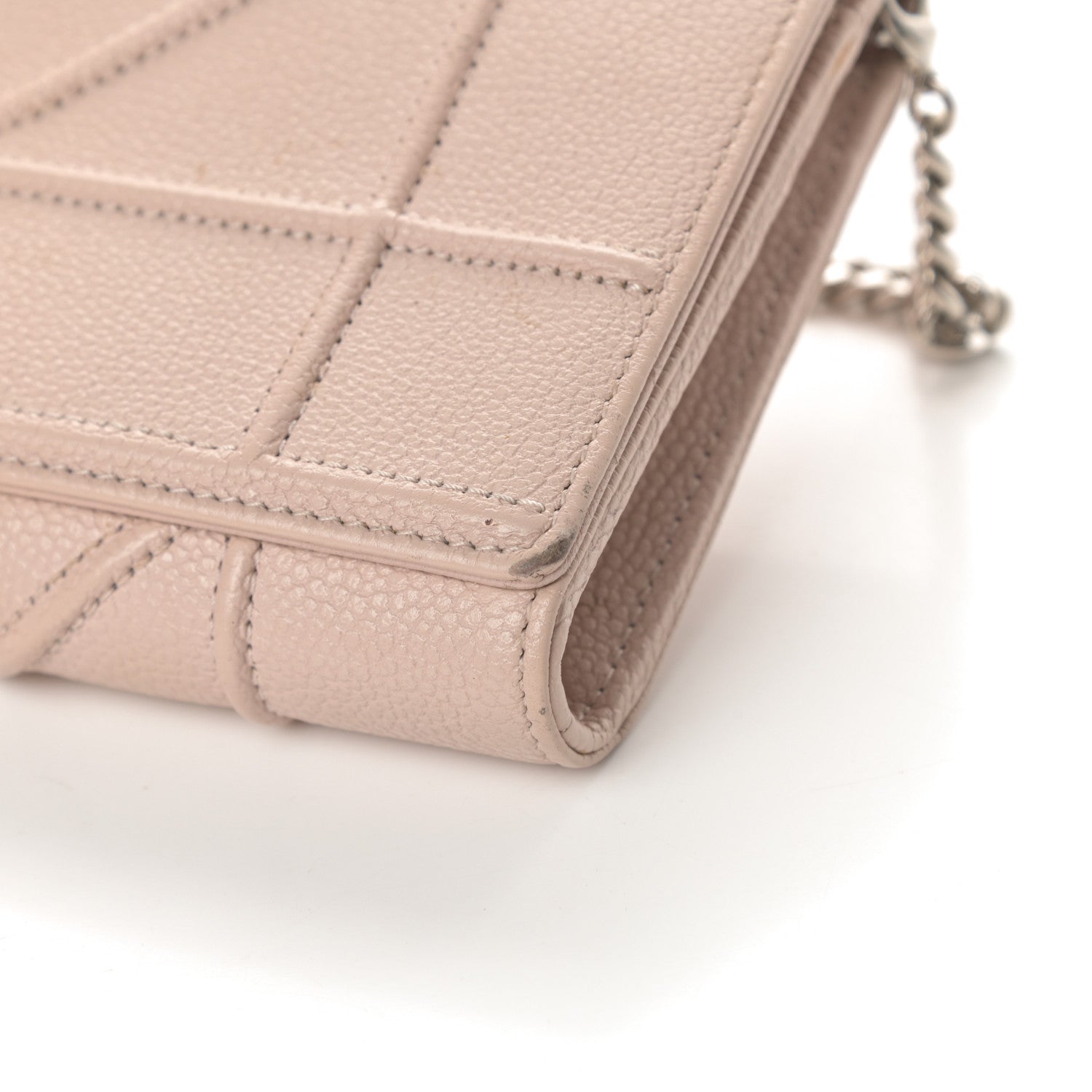 Christian Dior Grained Calfskin Diorama Croisiere Chain Wallet Rose Poudre 18 of 22