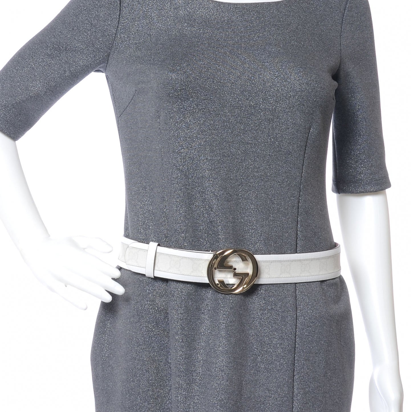 Monogram Interlocking G Belt 85 34 White