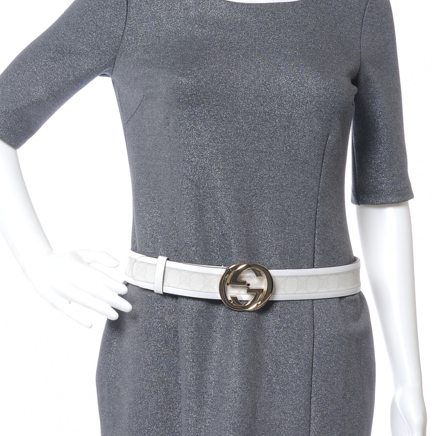 Gucci Monogram Interlocking G Belt 85 34 White 2 of 5