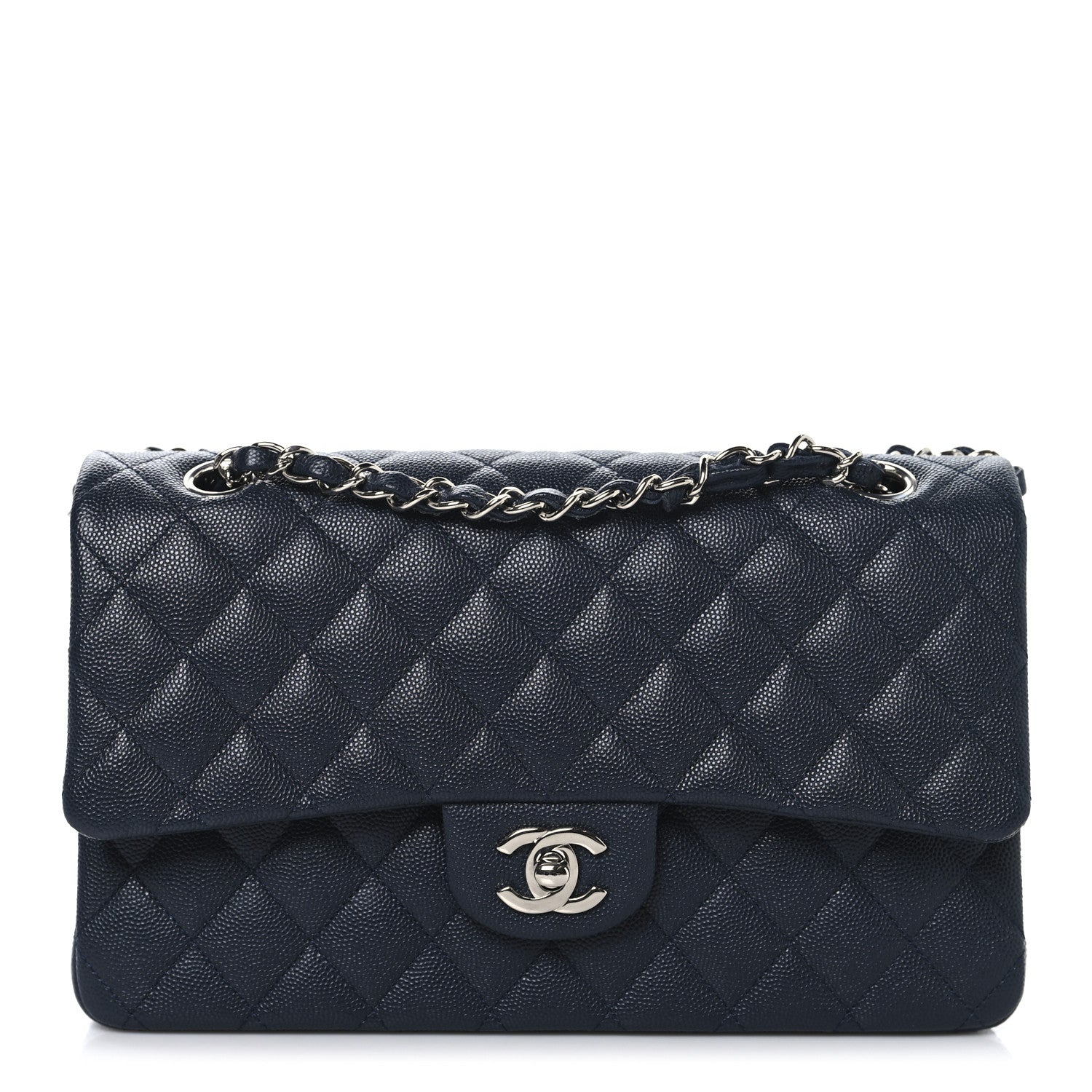 Chanel Caviar Quilted Medium Double Flap Navy 1 of 10
