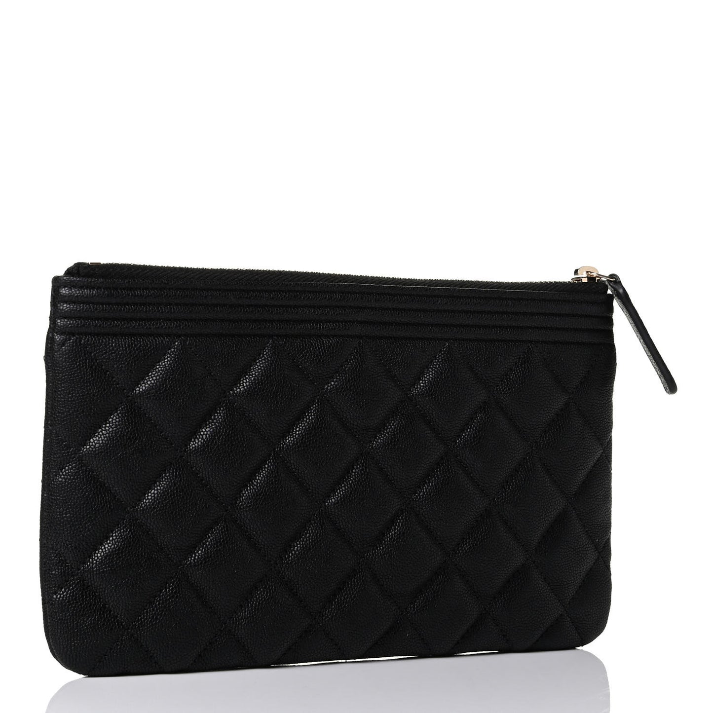 Caviar Quilted Small Boy Cosmetic Case Black