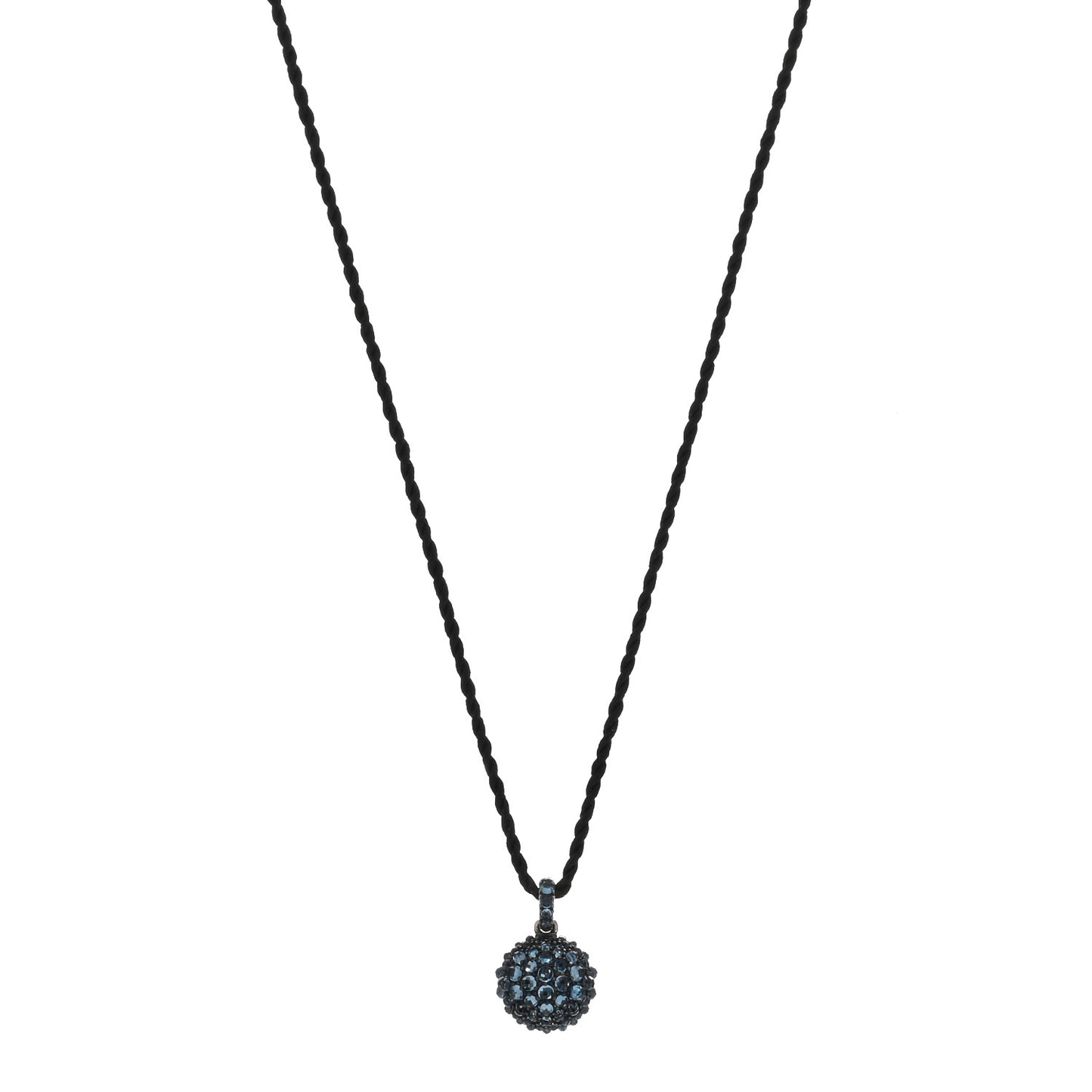Sterling Silver Blue Topaz Cable Berries Pendant Cord Necklace