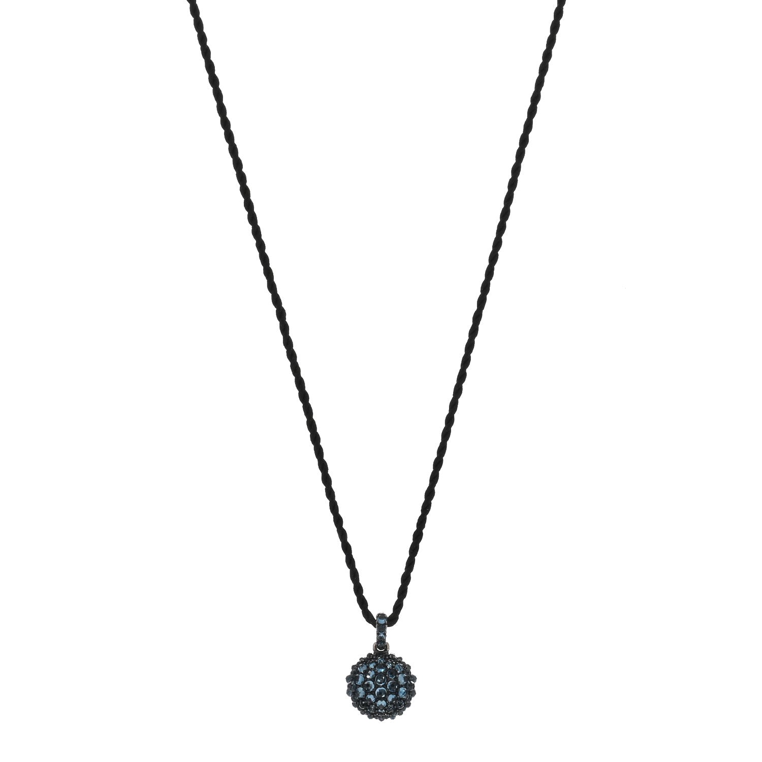 David Yurman Sterling Silver Blue Topaz Cable Berries Pendant Cord Necklace 1 of 5