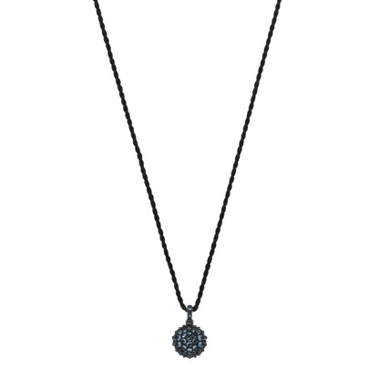 David Yurman Sterling Silver Blue Topaz Cable Berries Pendant Cord Necklace 1 of 5