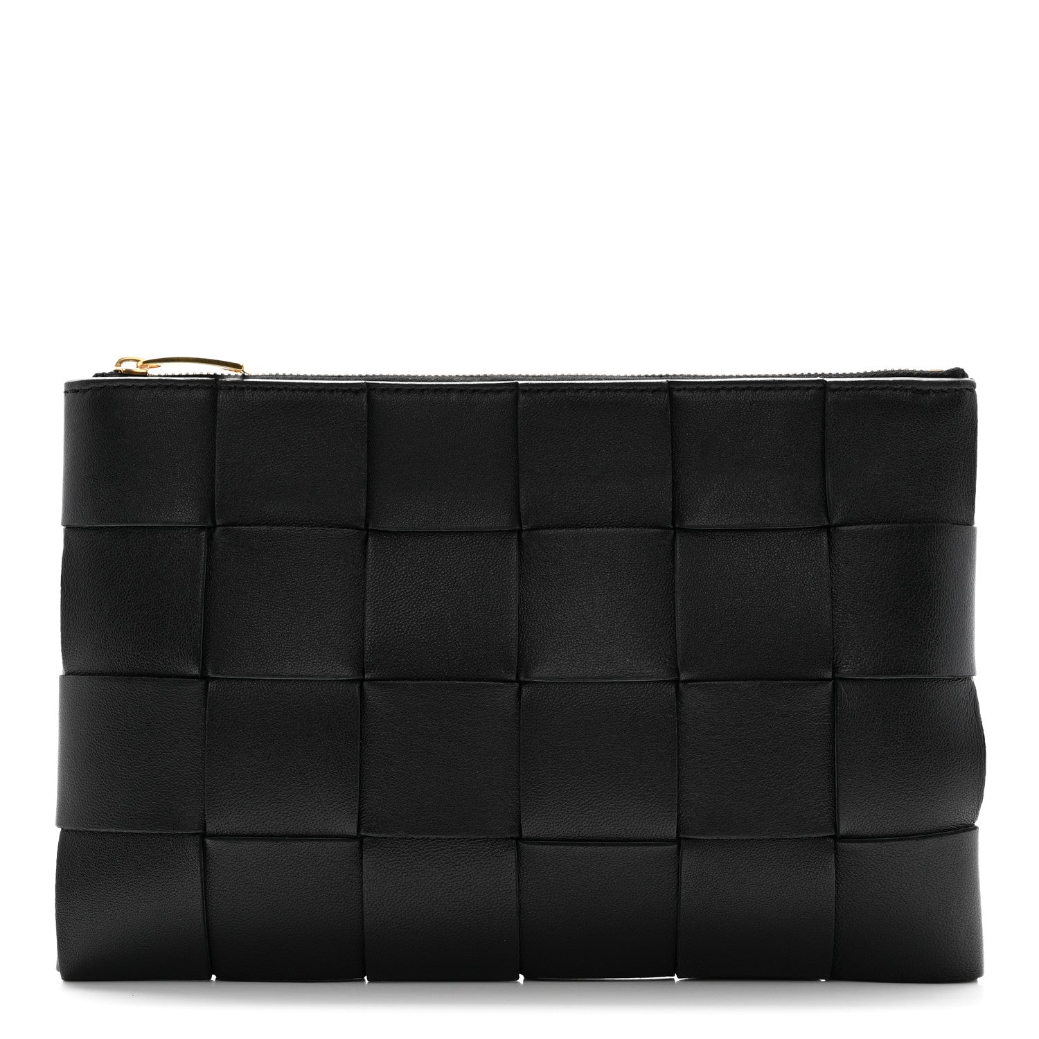 Bottega Veneta Nappa Maxi Intrecciato Small Cassette Flat Zip Pouch Black 1 of 10