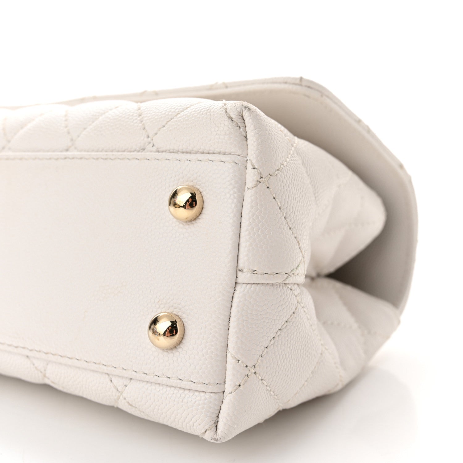 Chanel Caviar Quilted Mini Coco Handle Flap White 10 of 10